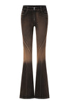 OUDE WAAG 25 Early Autumn Washed Stretch Denim Flared Pants OW-OW-25PF-PT05C1BL094-HZ Black Brown